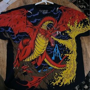 Liquid Blue Black and Red Graphic Tee